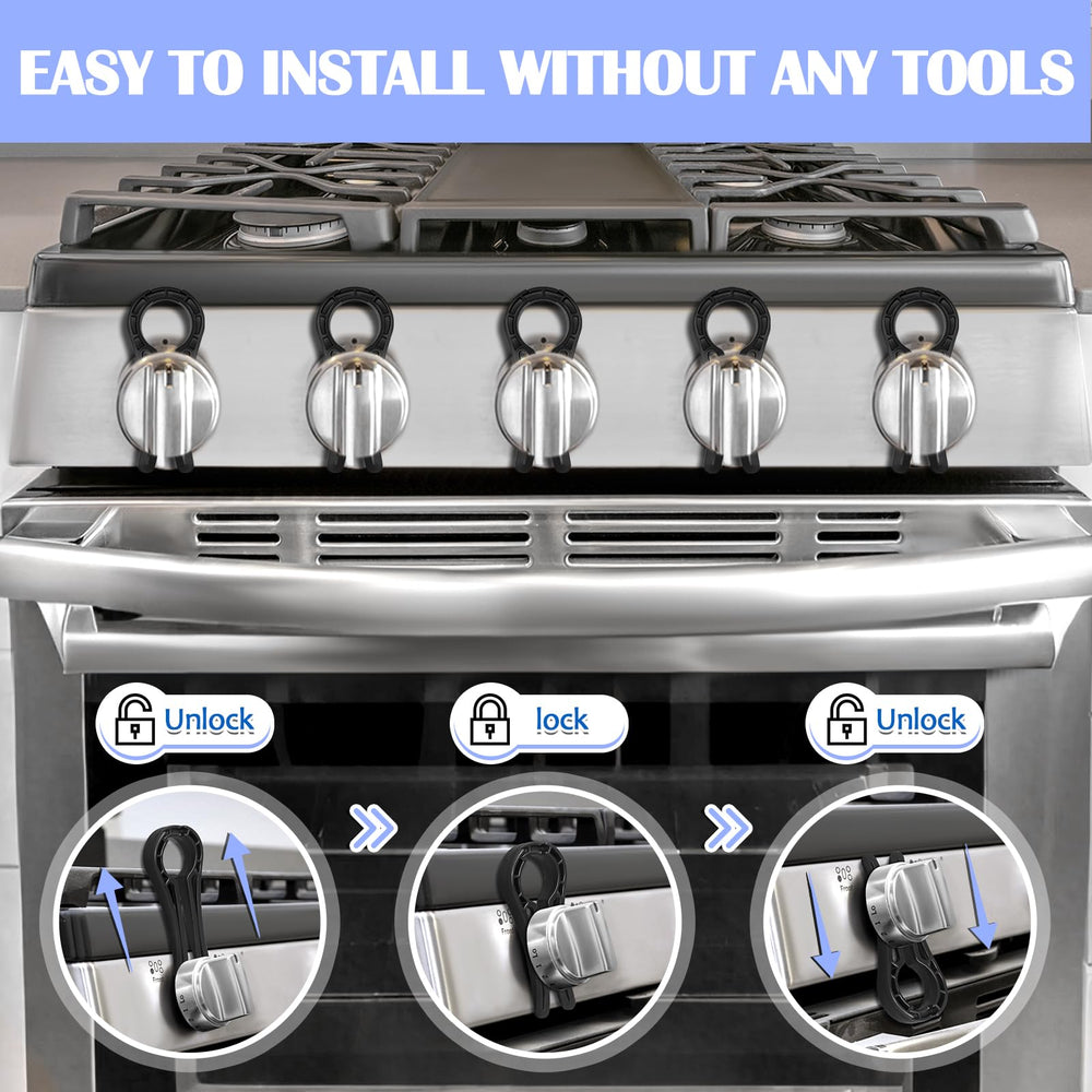 MCOTOP gas stove knob locks durable PC plastic withstands heat over time