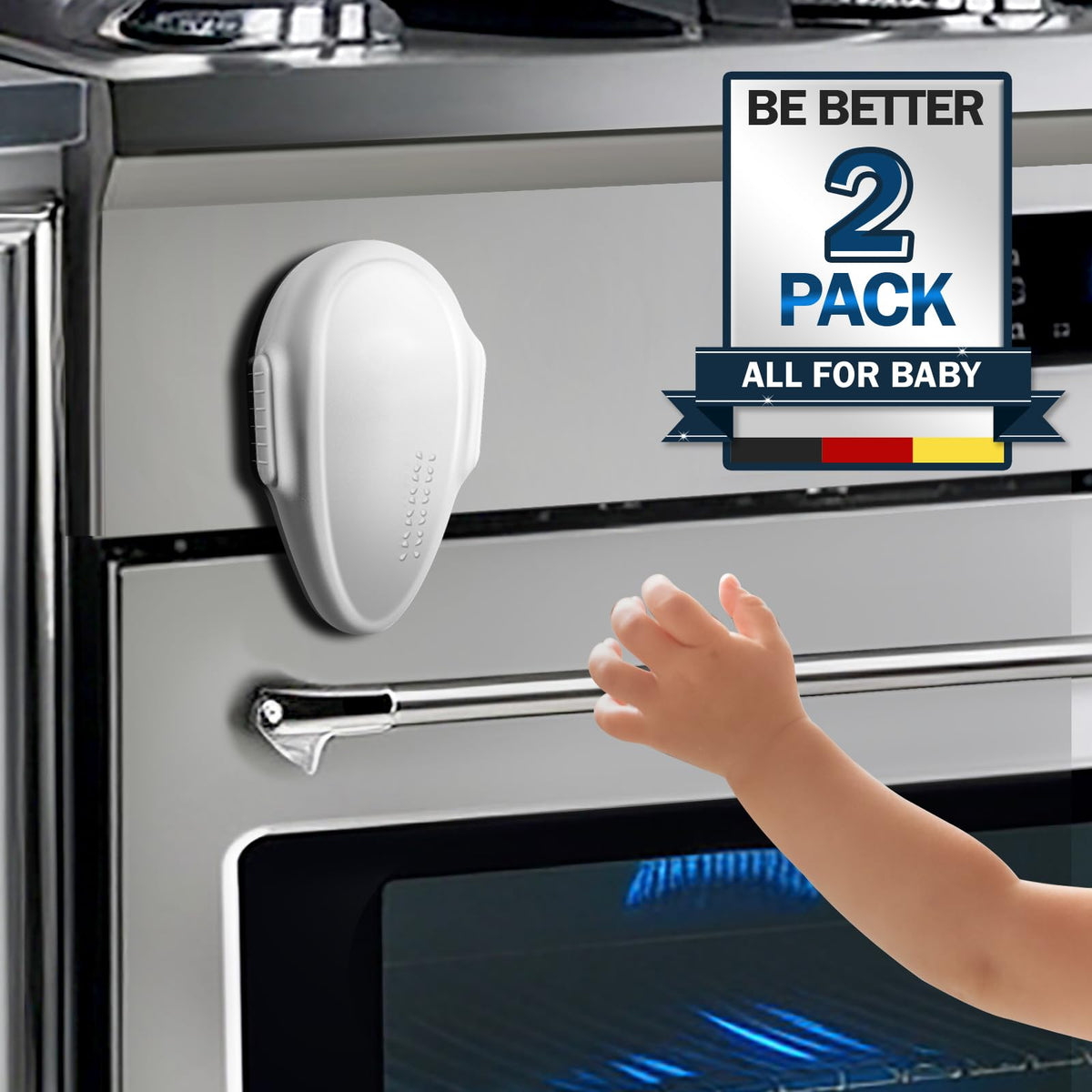 MCOTOP oven lock two-pack front view for kitchen safety.