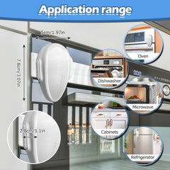 MCOTOP oven lock adhesive tape application demonstrating tool-free setup.