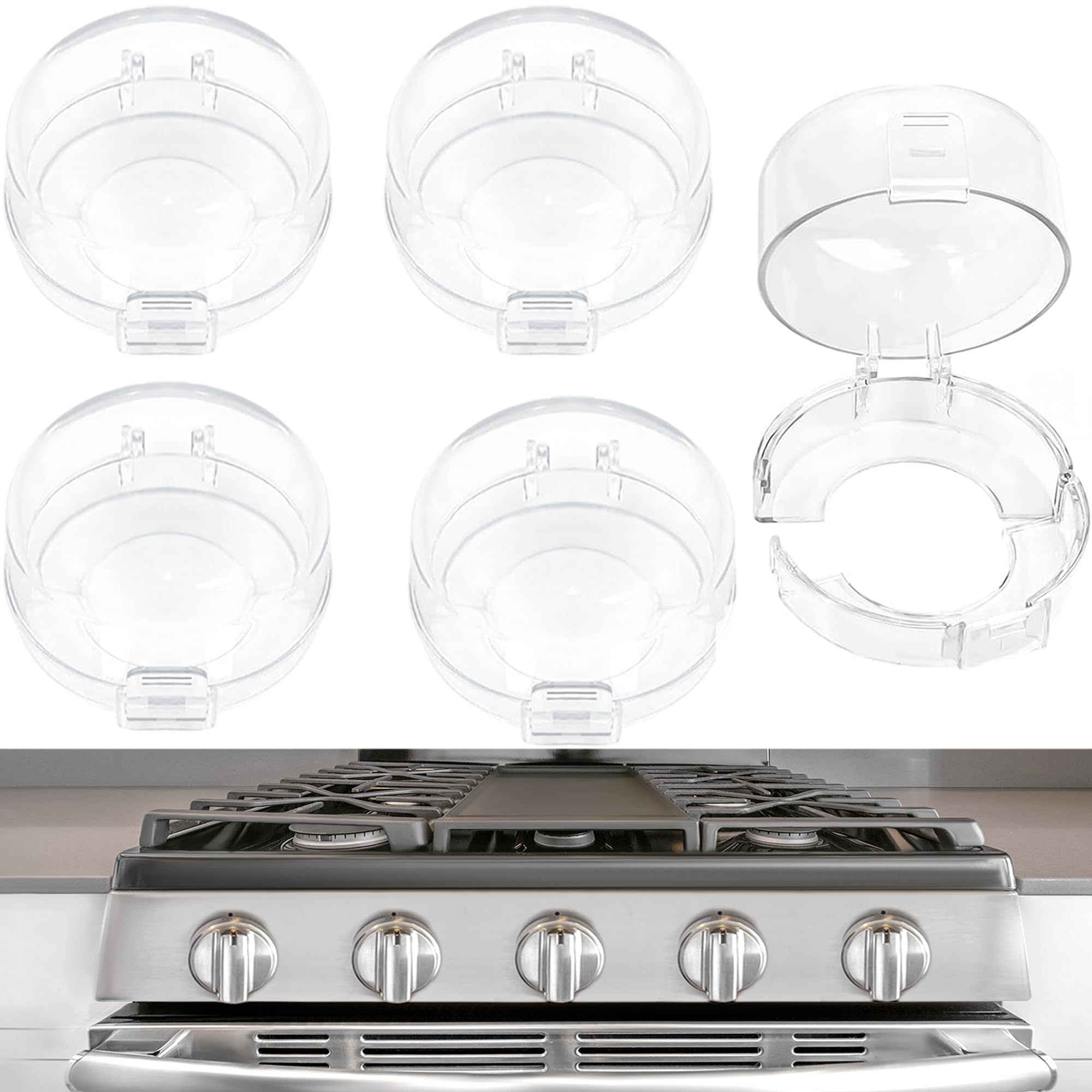 MCOTOP stove knob covers 5-pack provide easy child safety on gas stoves