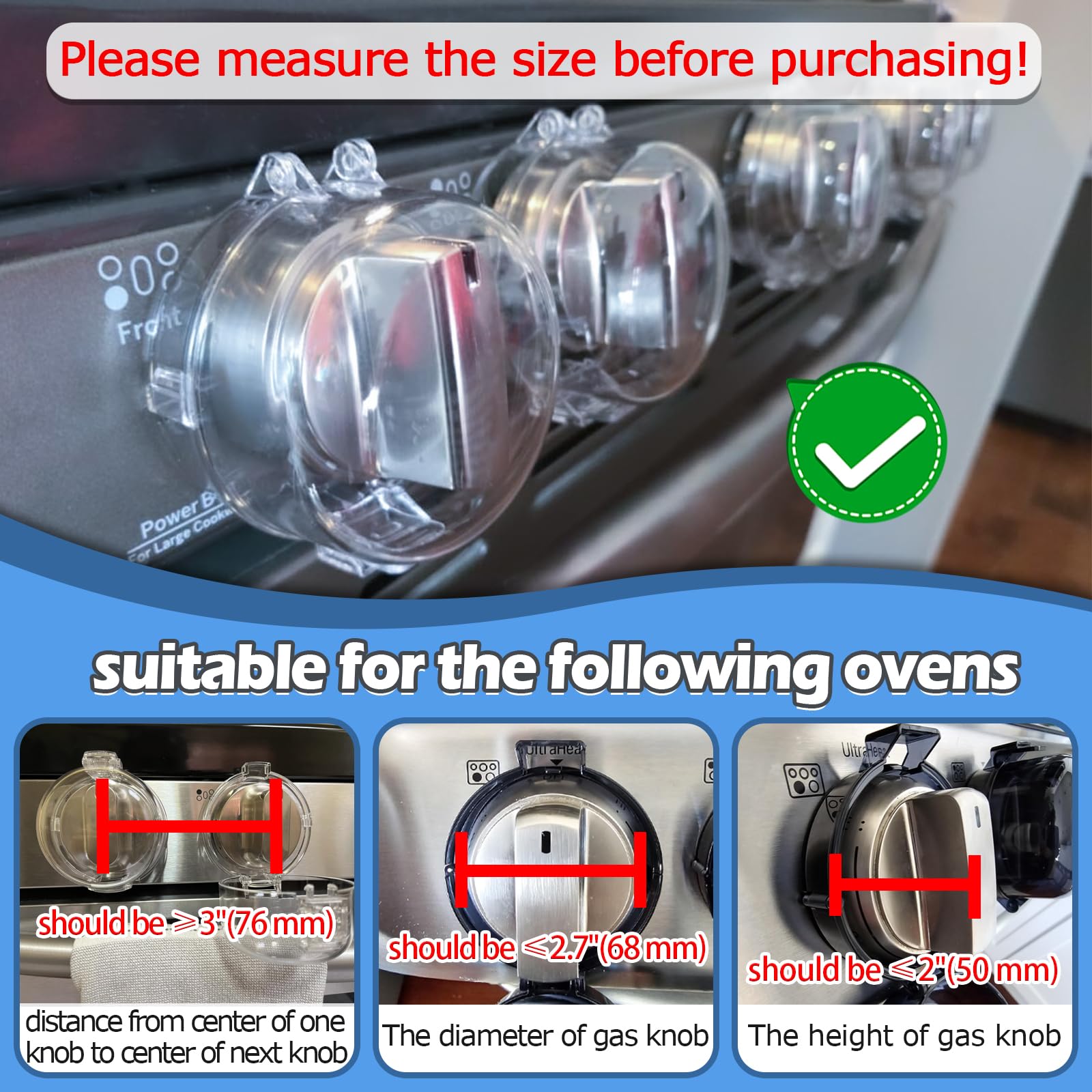 MCOTOP clear knob covers maintain visibility while offering heat-resistant protection