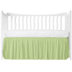 MD Home Decore crib skirt 28x52 fit demonstrates tidy crib coverage.