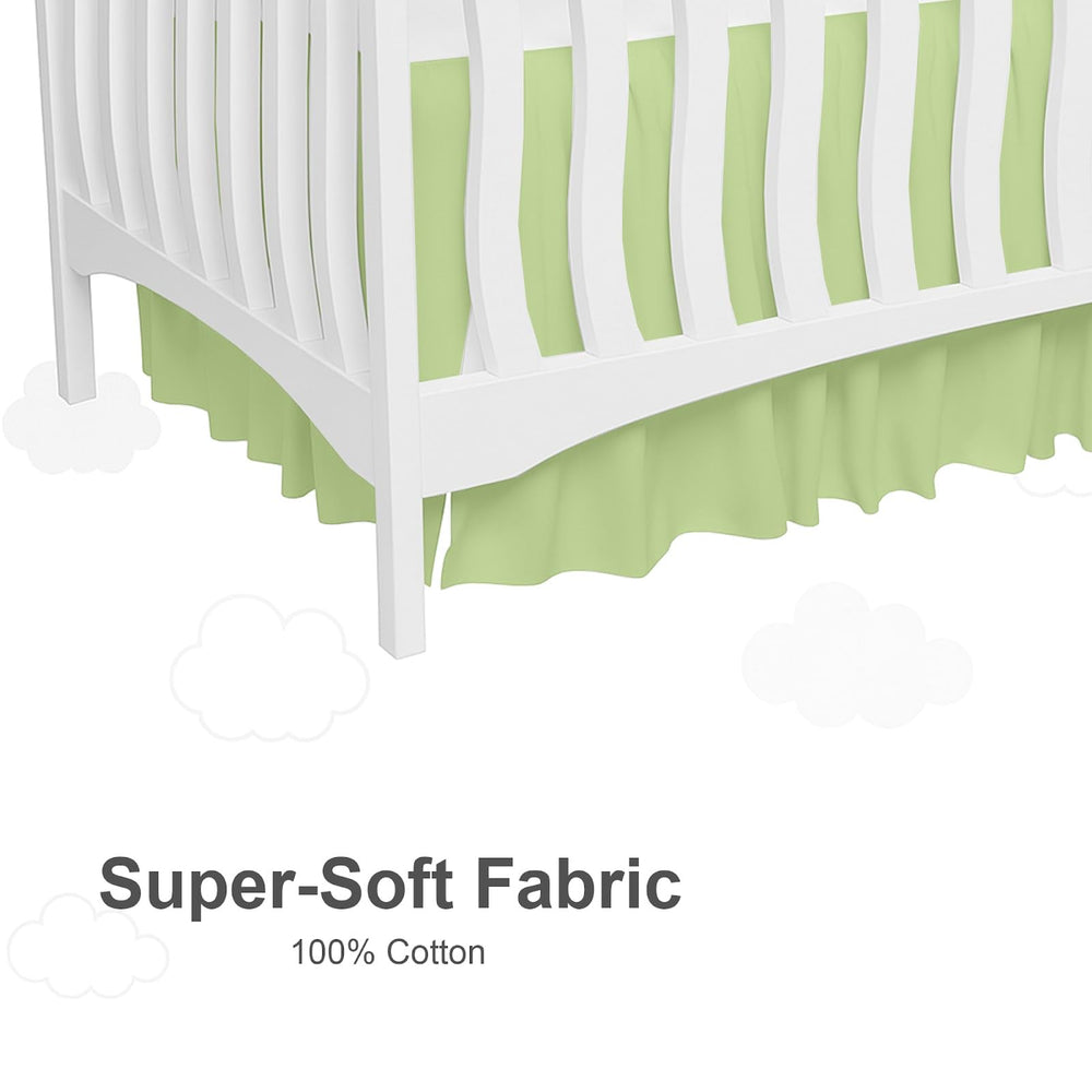 MD Home Decore crib skirt cotton texture closeup shows breathable fabric.