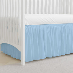 MD Home Decore crib skirt split corners enable easy placement around posts