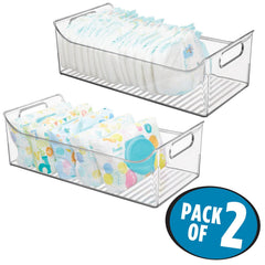 mdesign baby organizer caddy diapers wipes bottles handy on changing table