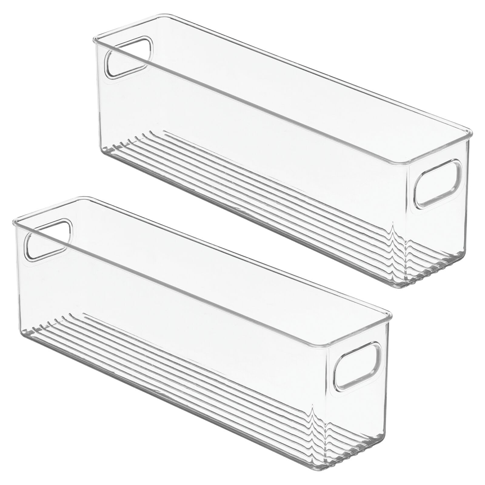 mDesign bin dimensions 15.5 by 3.75 by 4.75 inches shown for fit.