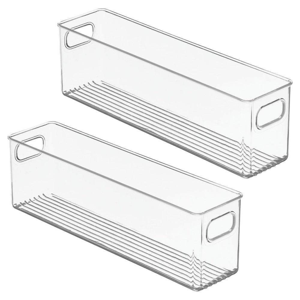 mDesign bin dimensions 15.5 by 3.75 by 4.75 inches shown for fit.