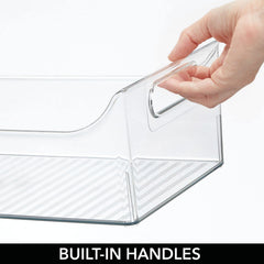 mdesign clear plastic baby food storage caddy organized snack station