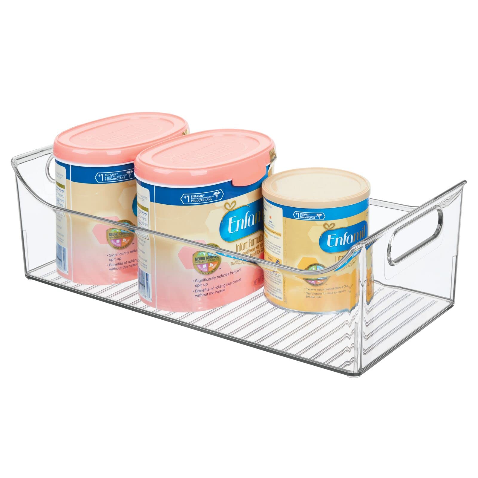 mdesign compact baby storage bin pantry style fits on changing table