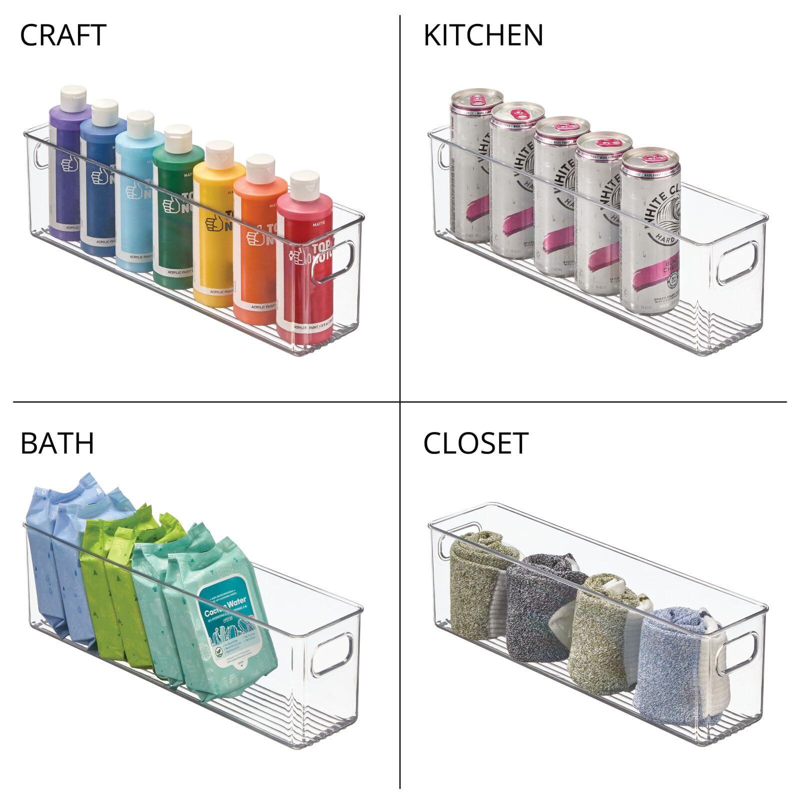 mDesign durable plastic storage bin that's easy to clean and maintain.