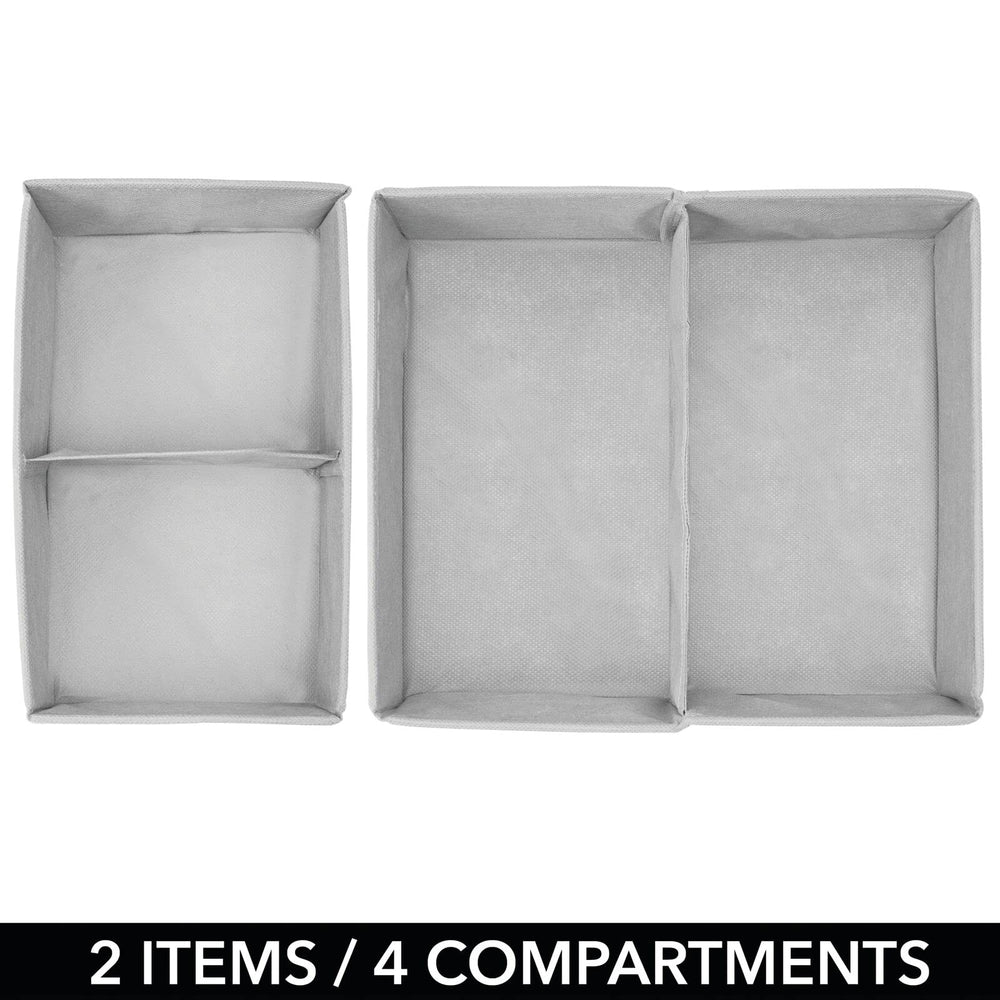 Soft fabric with gentle edges for little hands by mDesign fabric drawer organizer bin.