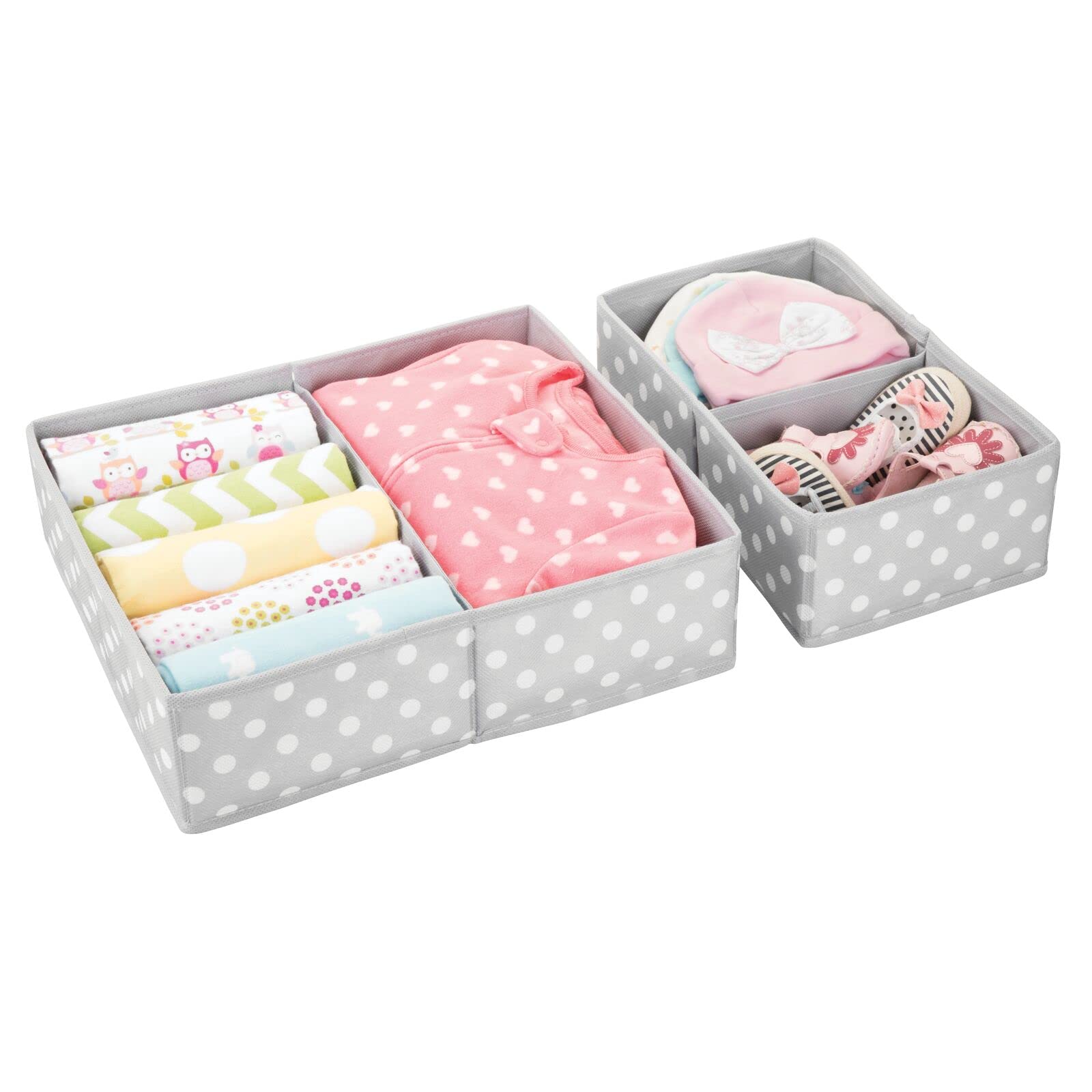 Set of 2 or 4 pack for flexible storage from mDesign fabric bin line.