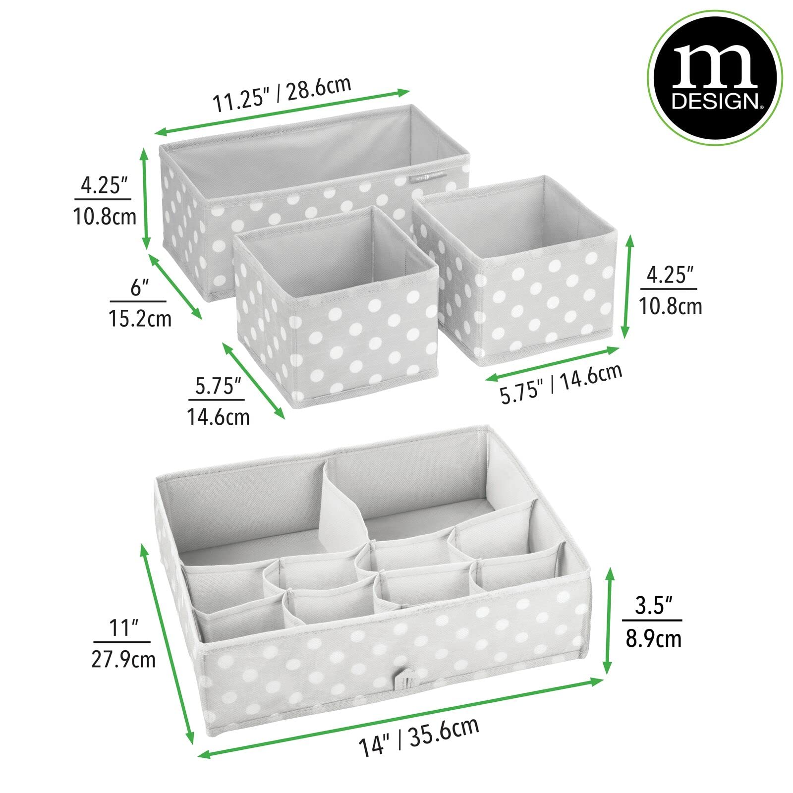 mdesign fabric drawer organizer drawer-top setup adds stylish storage on dressers