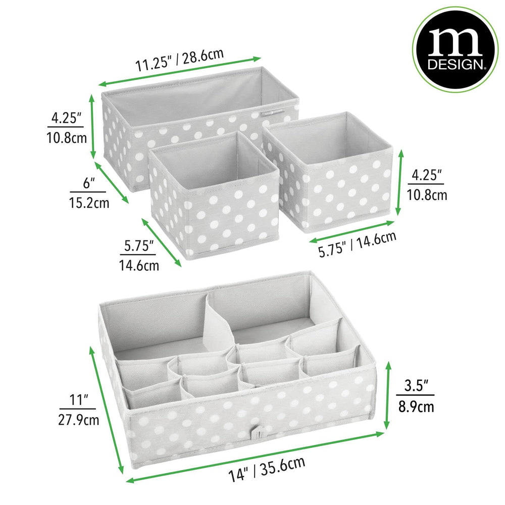mdesign fabric drawer organizer drawer-top setup adds stylish storage on dressers