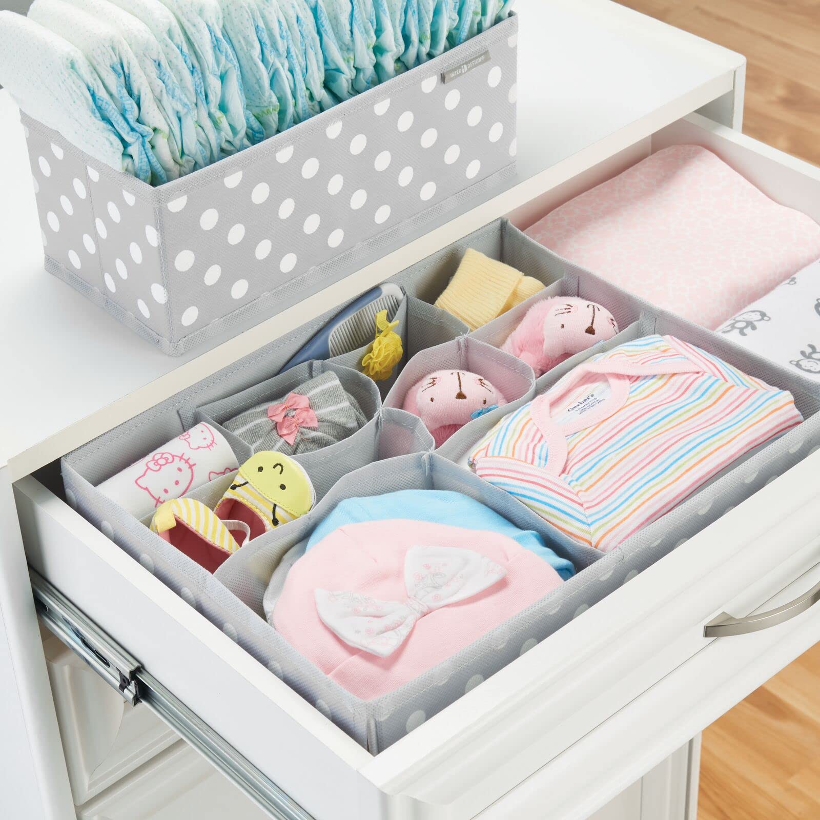 mdesign fabric drawer organizer large drawer setup creates coordinated closet storage