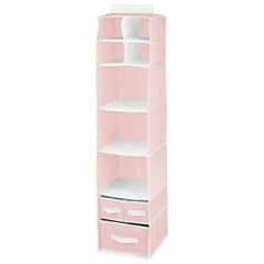 mDesign Fabric Hanging Organizer over-rod front view for space-saving nursery storage.
