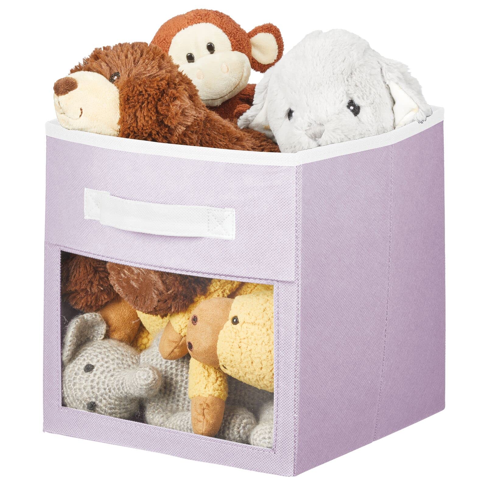 mdesign bin dimensions 10.5-by-10.5-by-11 inches fit cube shelves.