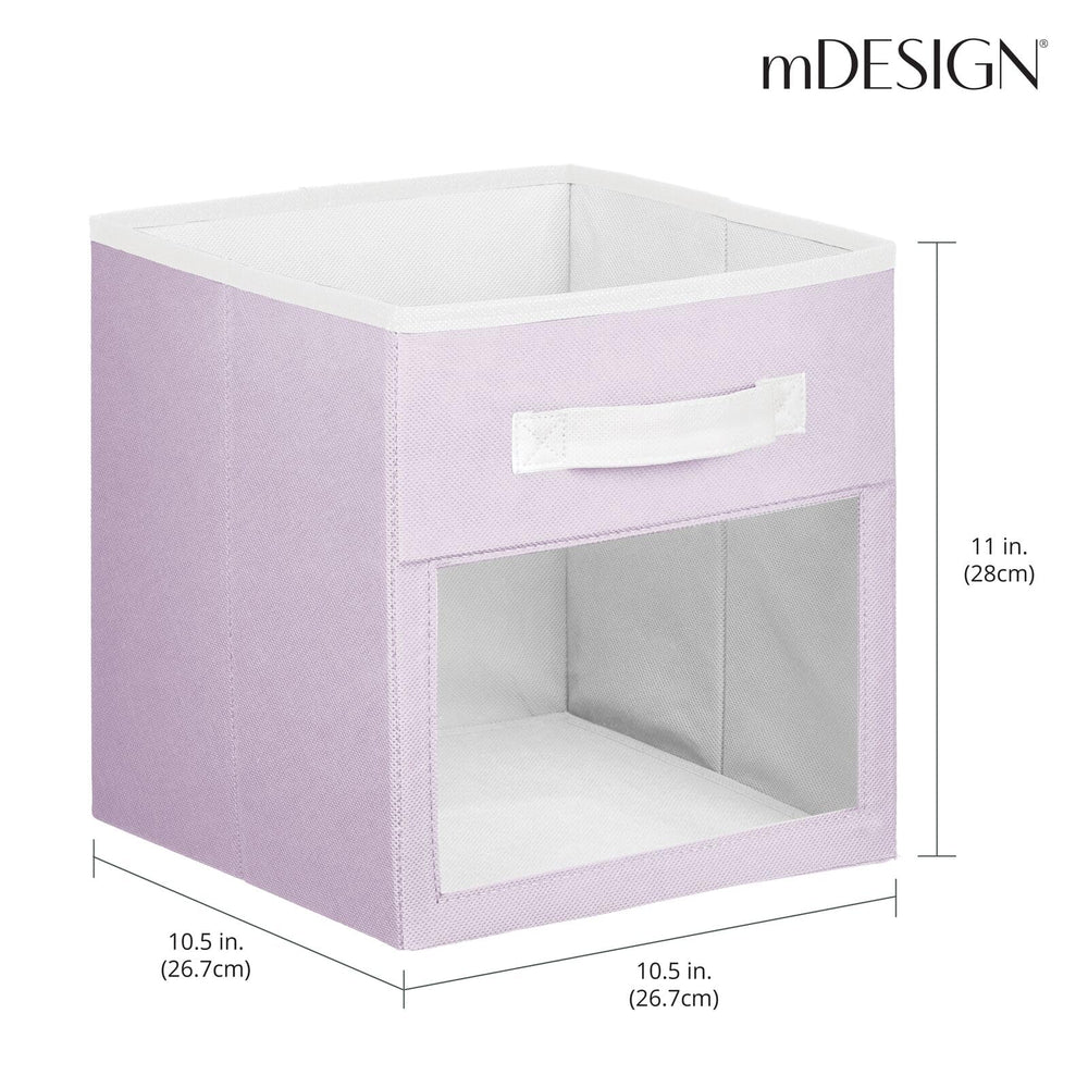 mdesign bin reinforced base keeps shape for toy and clothing storage.