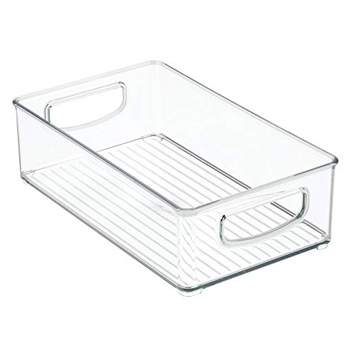 mdesign ligne collection clear bin versatile organizer for closet and pantry
