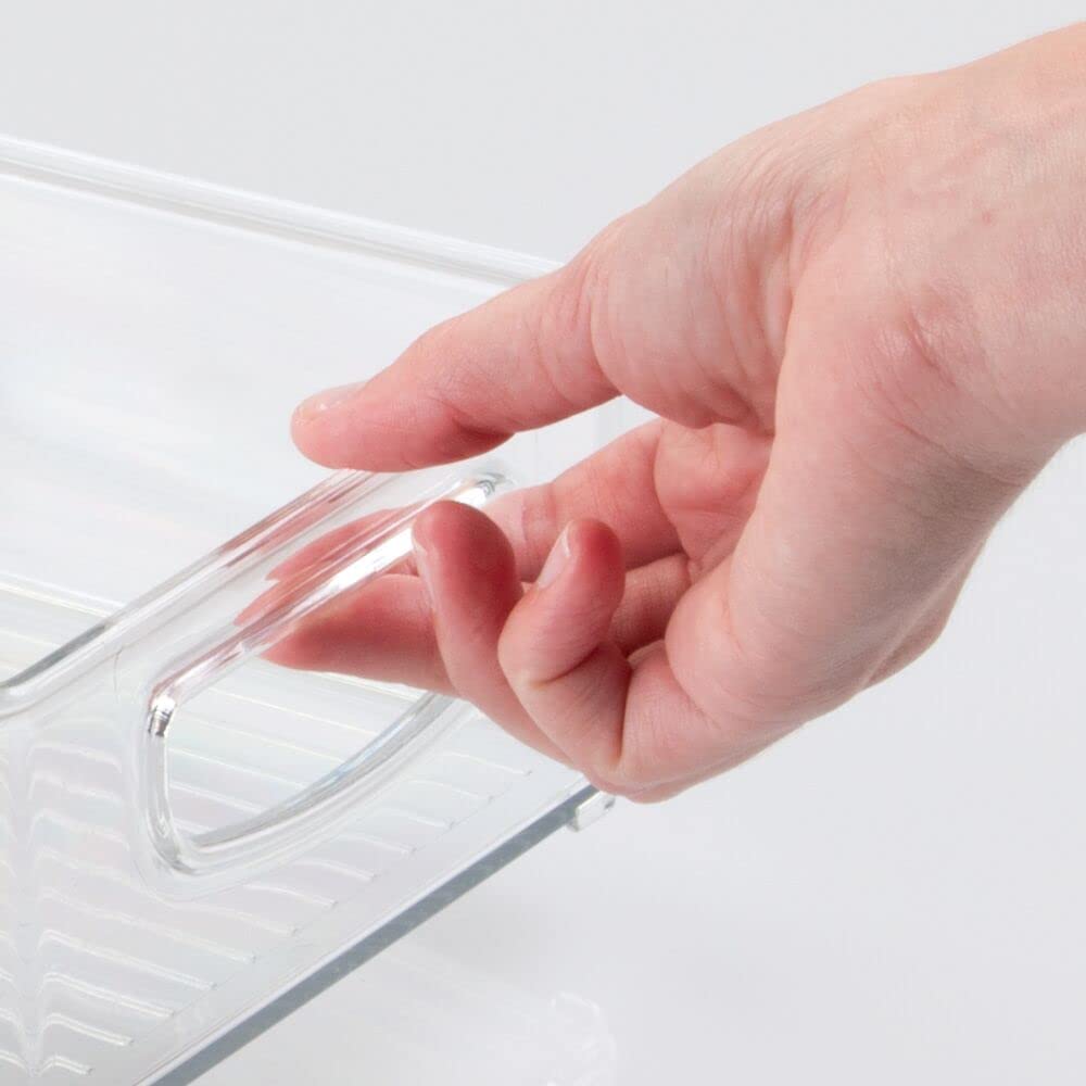 mdesign ligne collection clear bin front view shows roomy compartments for cans