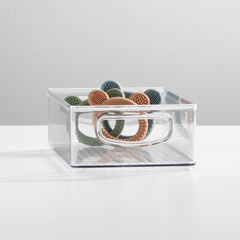mdesign ligne collection clear bin in cabinet for organized nursery and kitchen storage