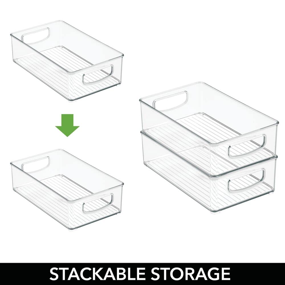 mdesign ligne collection clear bin in drawer keeps bottles and snacks tidy