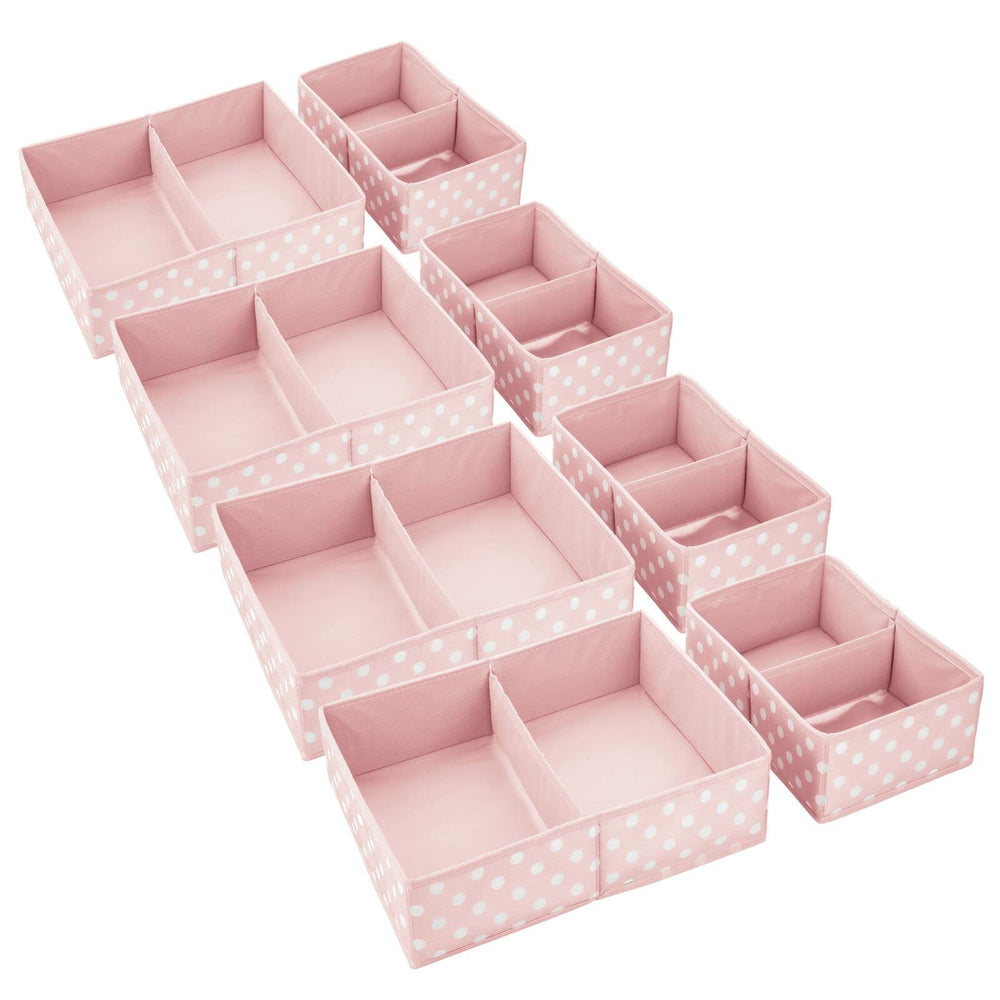 mDesign multiuse bin set demonstrates versatile storage for clothes, toys, and blankets.