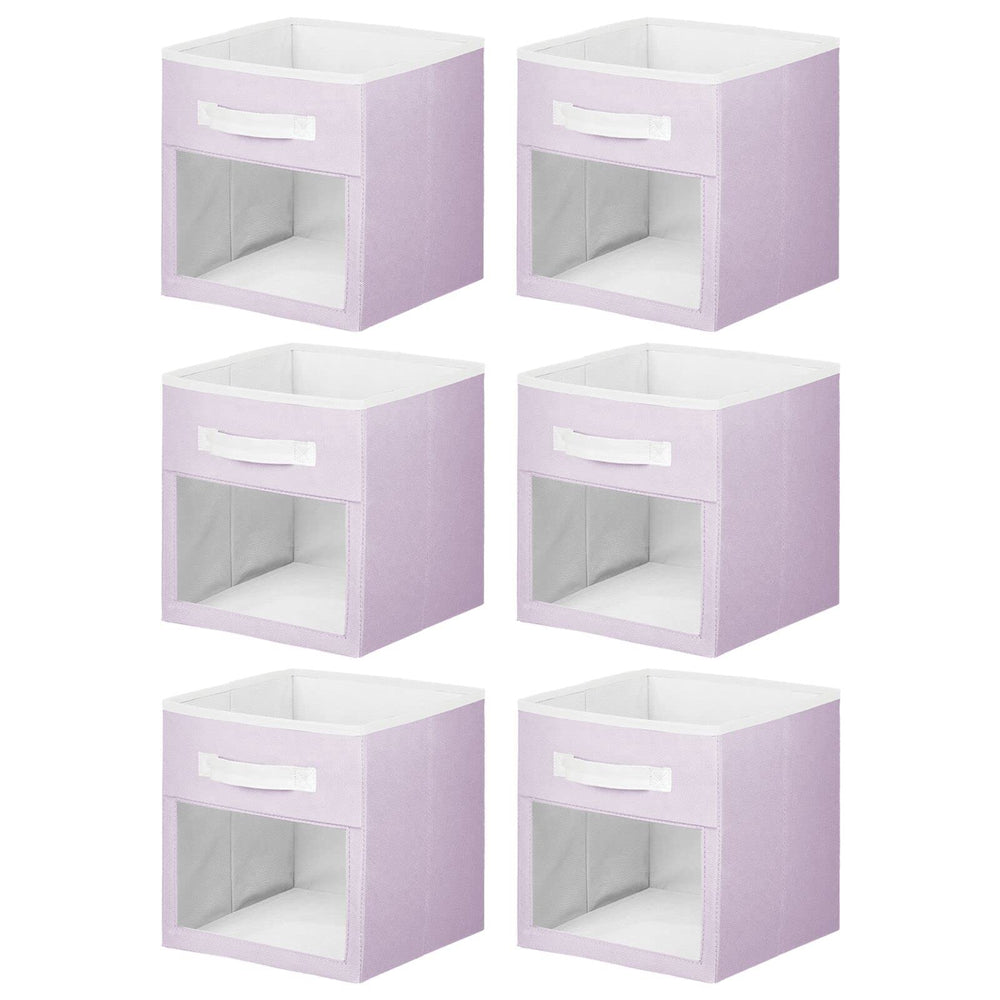 mdesign nursery fabric bin ideal for toys bibs and diapers storage.