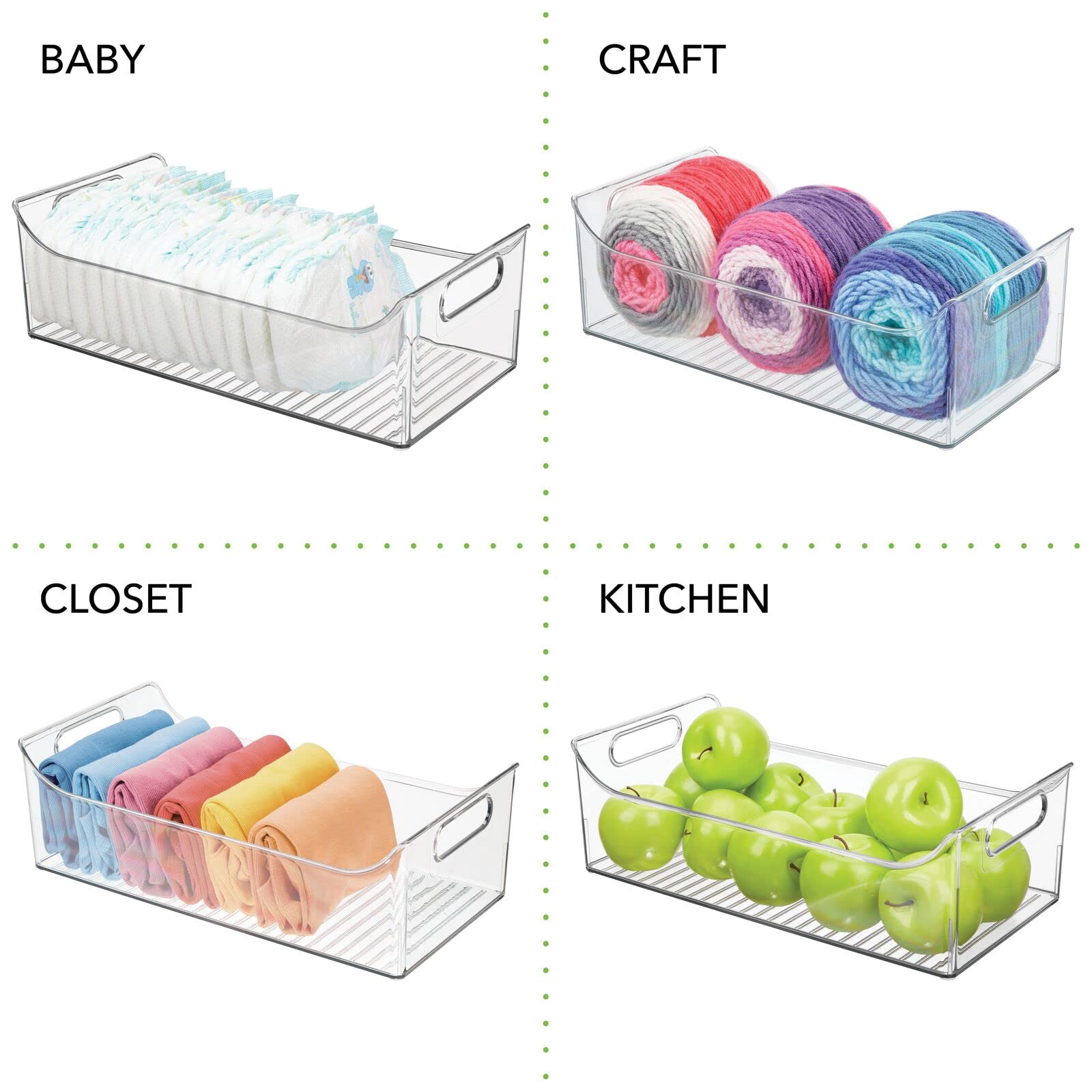 mdesign two-pack nursery storage caddies convenient duplicate bins