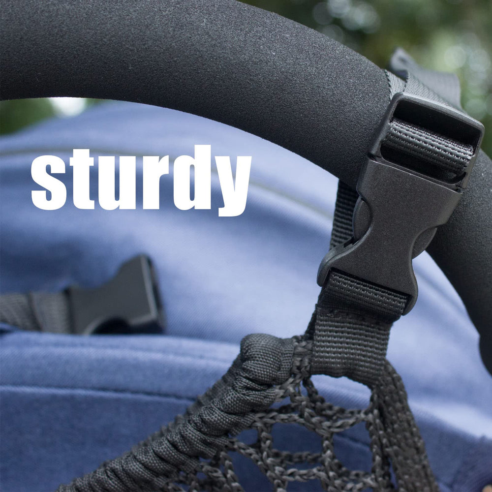 Mdgbgm Stroller Organizer uses durable 300D fabric and a lightweight build.