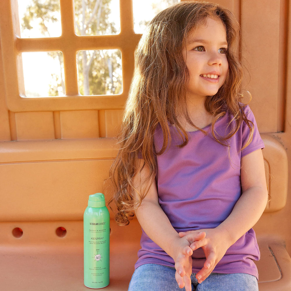 MDSolarSciences KidSpray face-and-body-application for full-body sun protection.