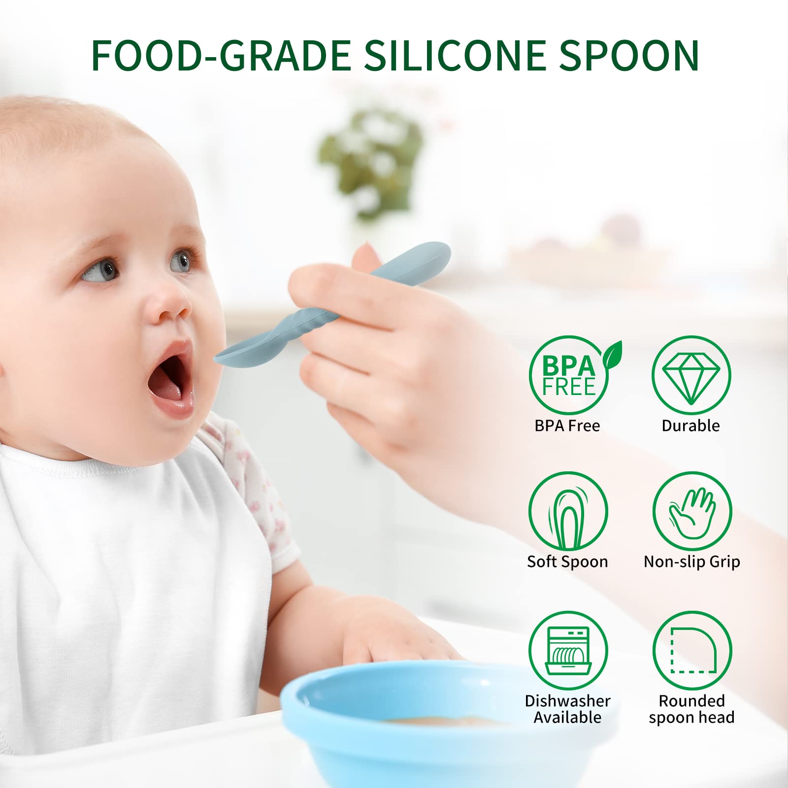 ME.FAN ergonomic-handle design helps little hands grab and promote motor skill practice.