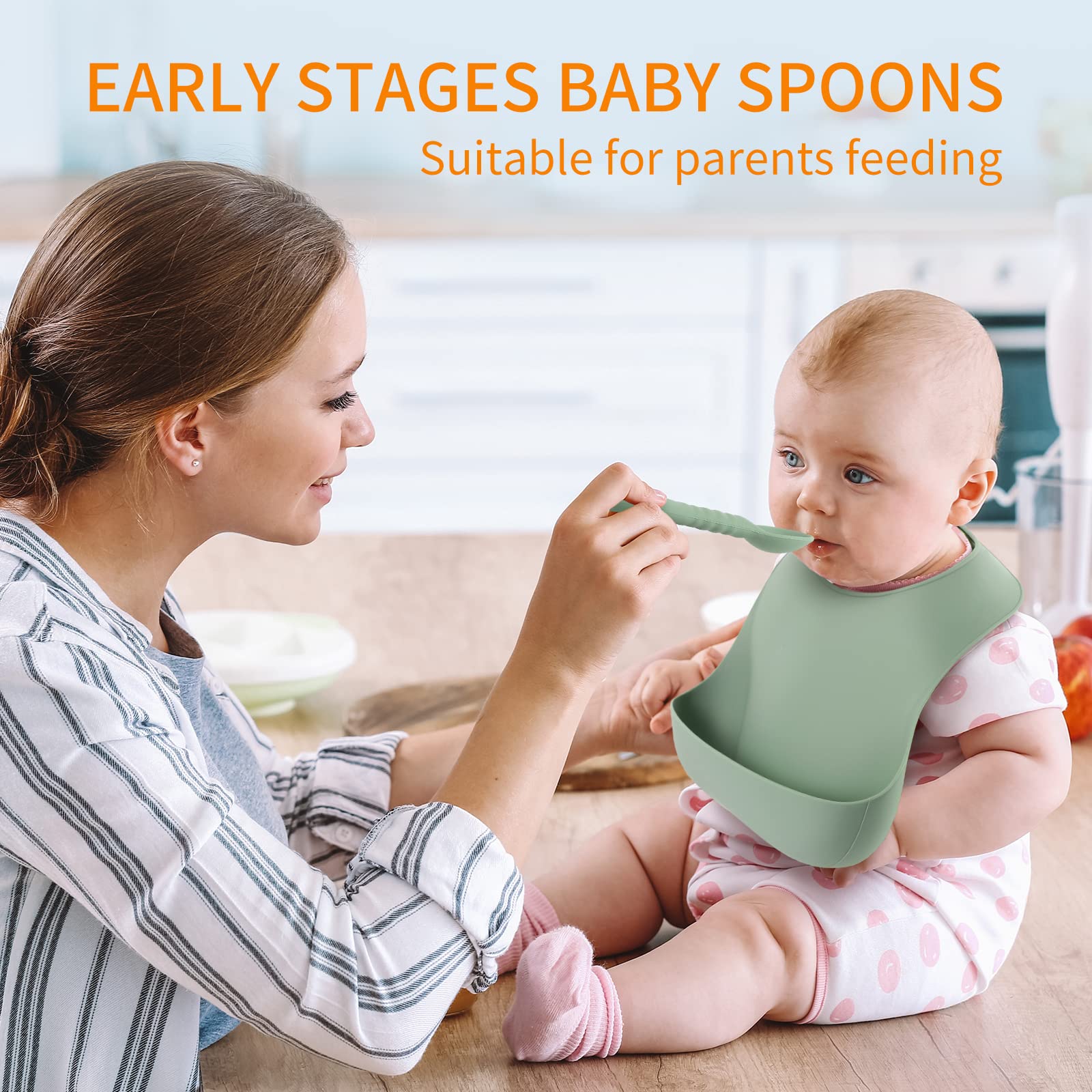 ME.FAN small-mouth spoon fits baby mouths and reduces mess.