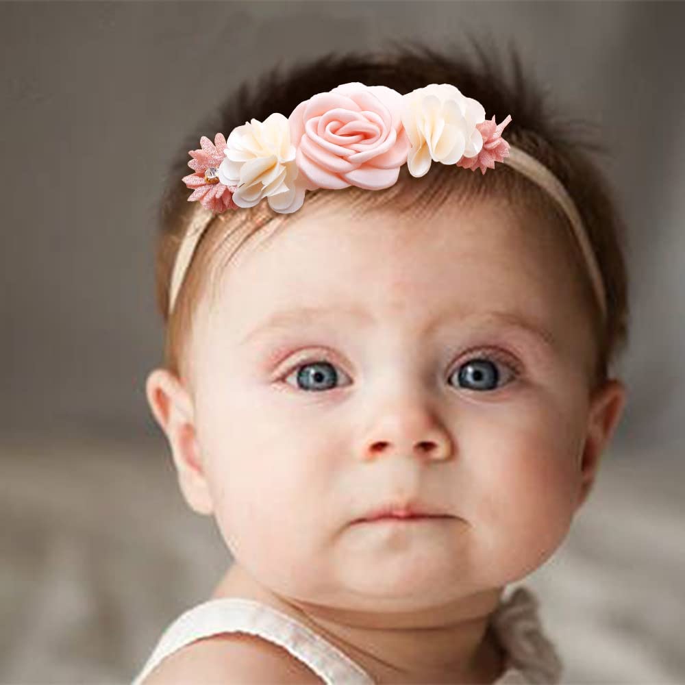 Mealah baby headband back cotton pad closeup for comfortable non-slip fit.