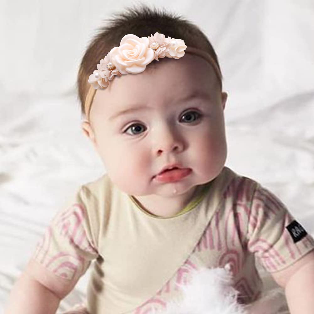 Mealah baby headband elastic band closeup, stretchable from 0 to 12 years.
