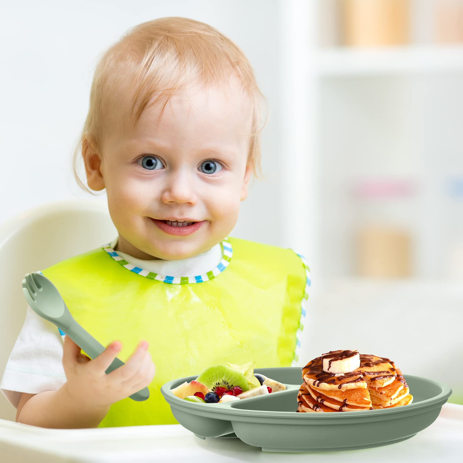 Meanplan baby plate colors assorted image features cheerful, kid-friendly options for mealtime.
