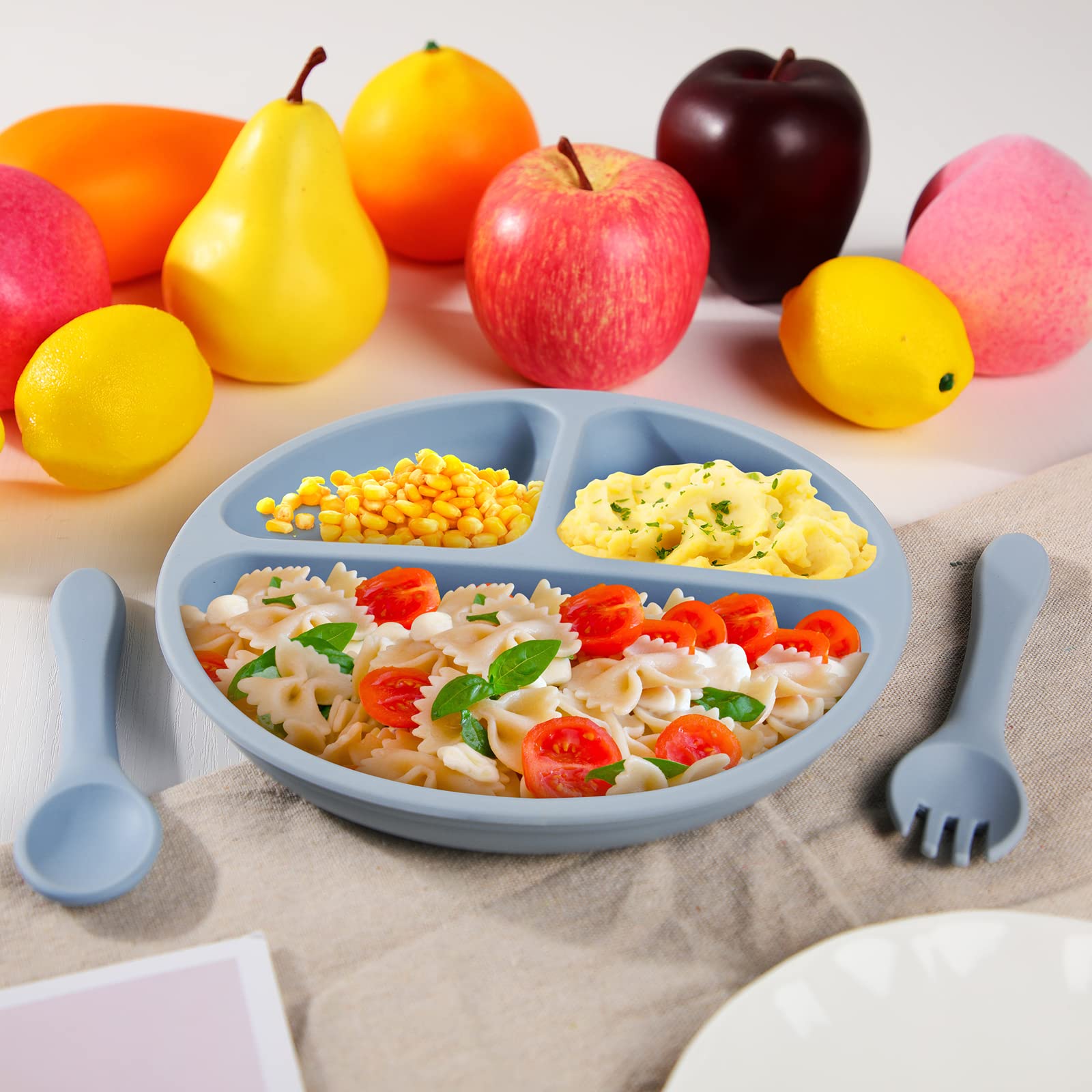 Meanplan food-storage lids provide clear visibility for quick fridge organization.