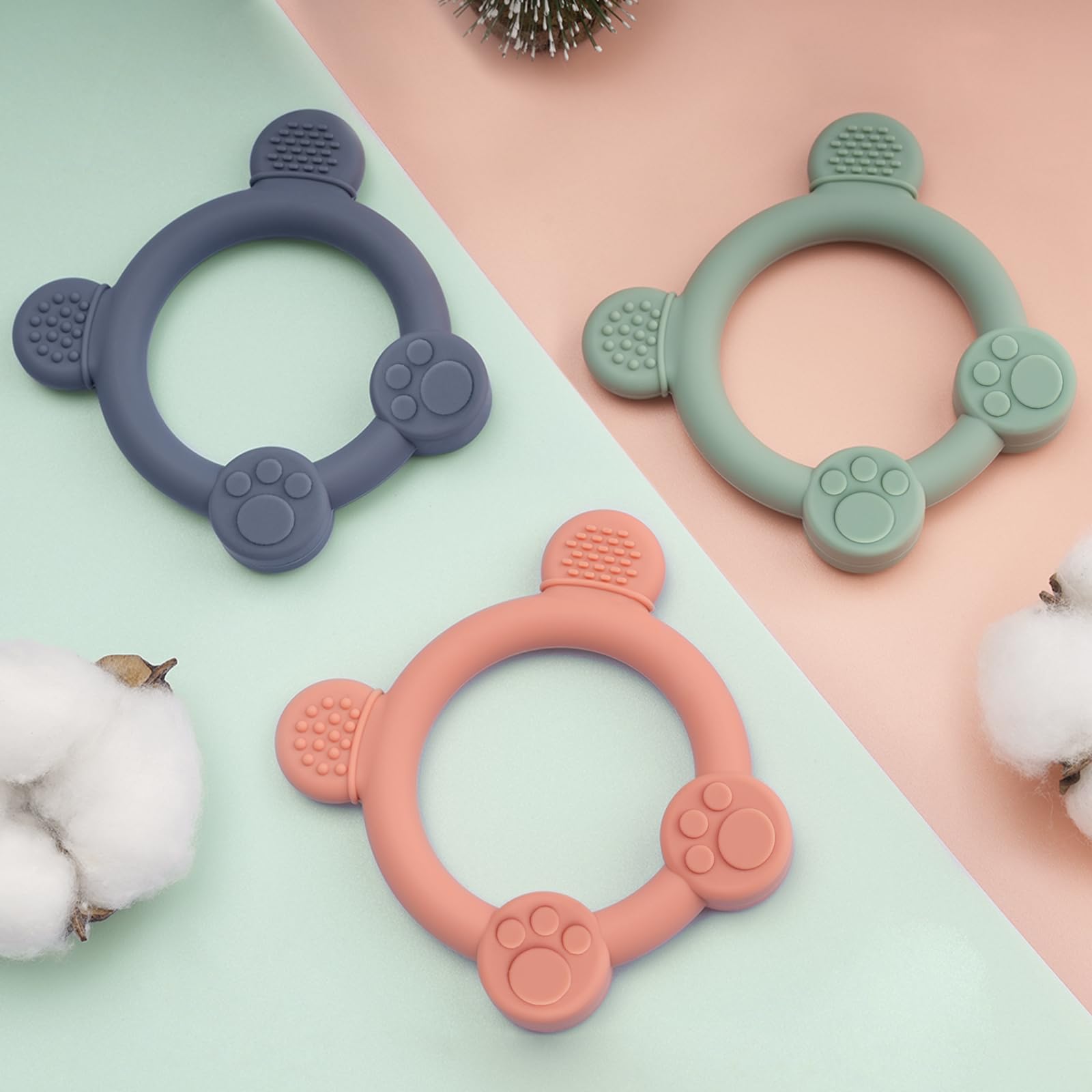 Meartchy bear teether easy-clean design promotes quick hygiene.