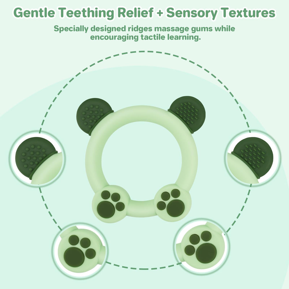 Meartchy silicone teether easy-clean; smooth surface for quick sterilization.
