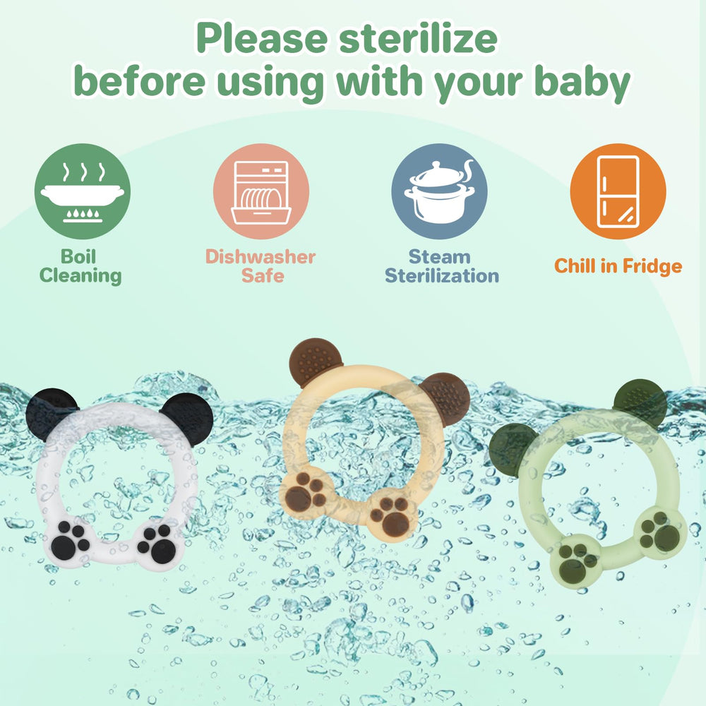 Meartchy teether gift-set; practical 3-pack for newborns and new parents.