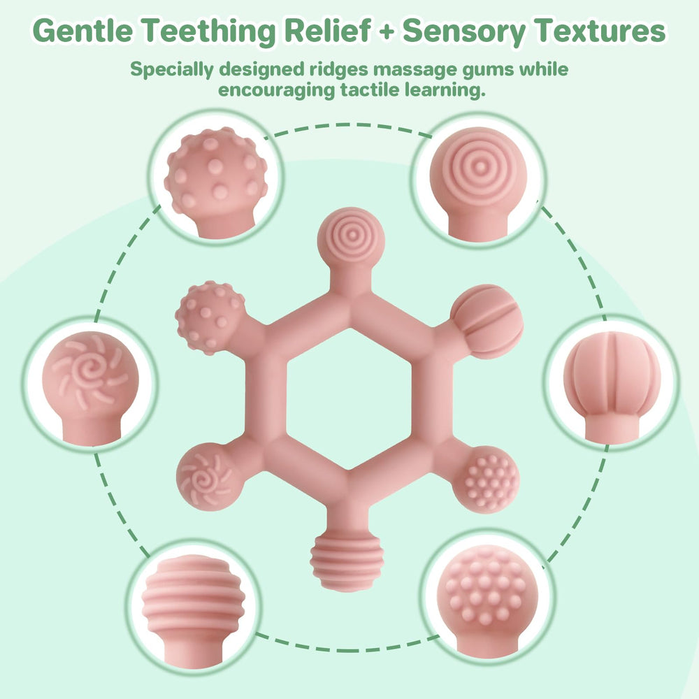 Meartchy teething toy highlighting BPA-free material for baby safety