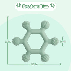 Meartchy teething toy with diverse textures on soft nubs for gum relief
