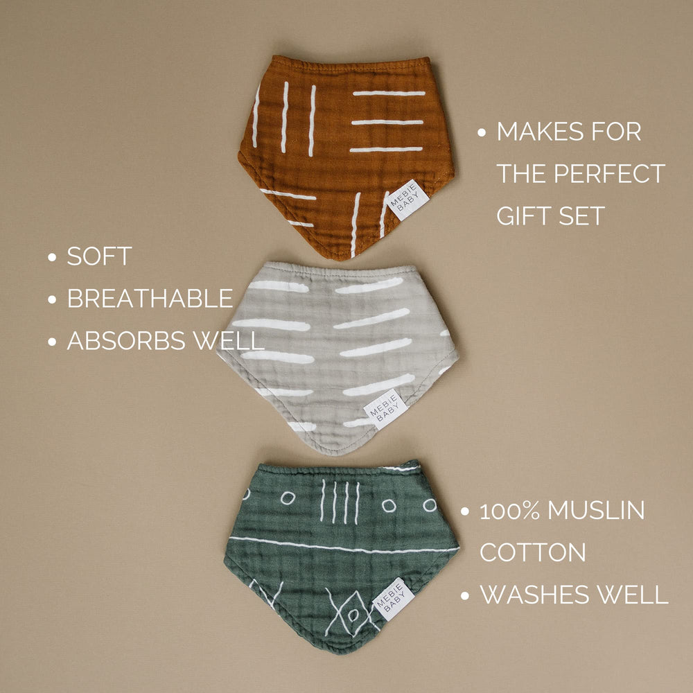 Mebie Baby bandana bib patterns provide stylish drool protection for both boys and girls.