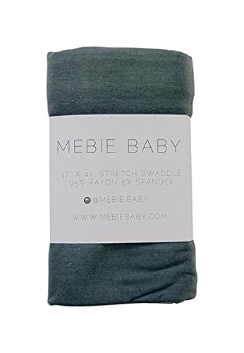 Mebie Baby Charcoal Stretch Swaddle folded for quick, tidy use.