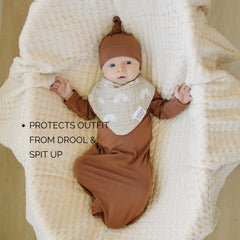 Mebie Baby muslin bib bandana style adds cute, breathable coverage