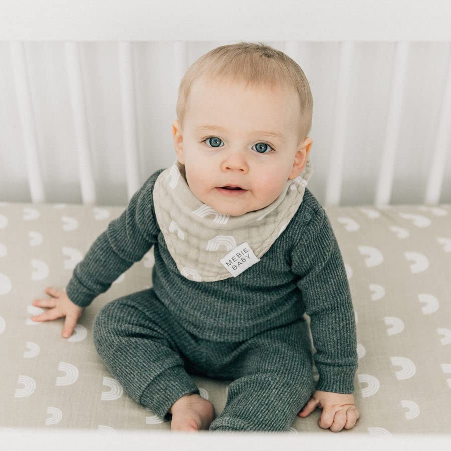 Mebie Baby muslin bib with drool coverage prevents frequent outfit changes