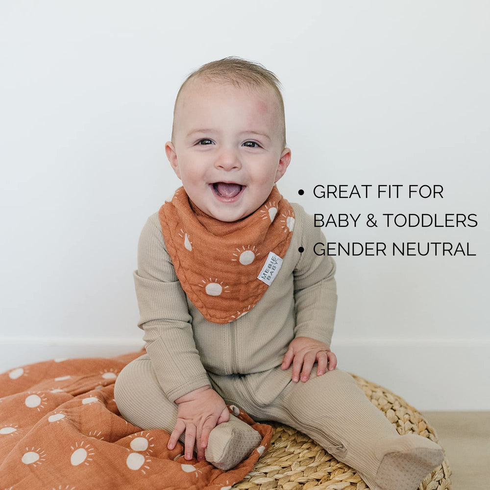 Mebie Baby muslin bib easy-on-off design for quick dressing