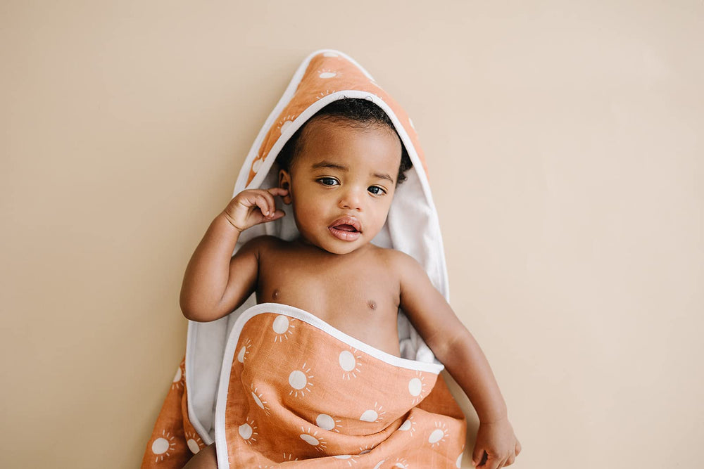 Mebie Baby muslin hooded towel absorbent fabric image for quick drying