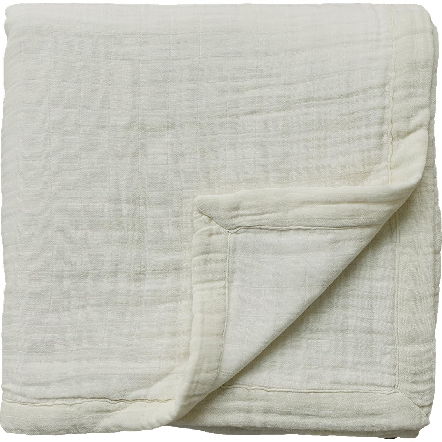 Mebie Baby muslin quilt cream folded, cozy sleep companion for babies
