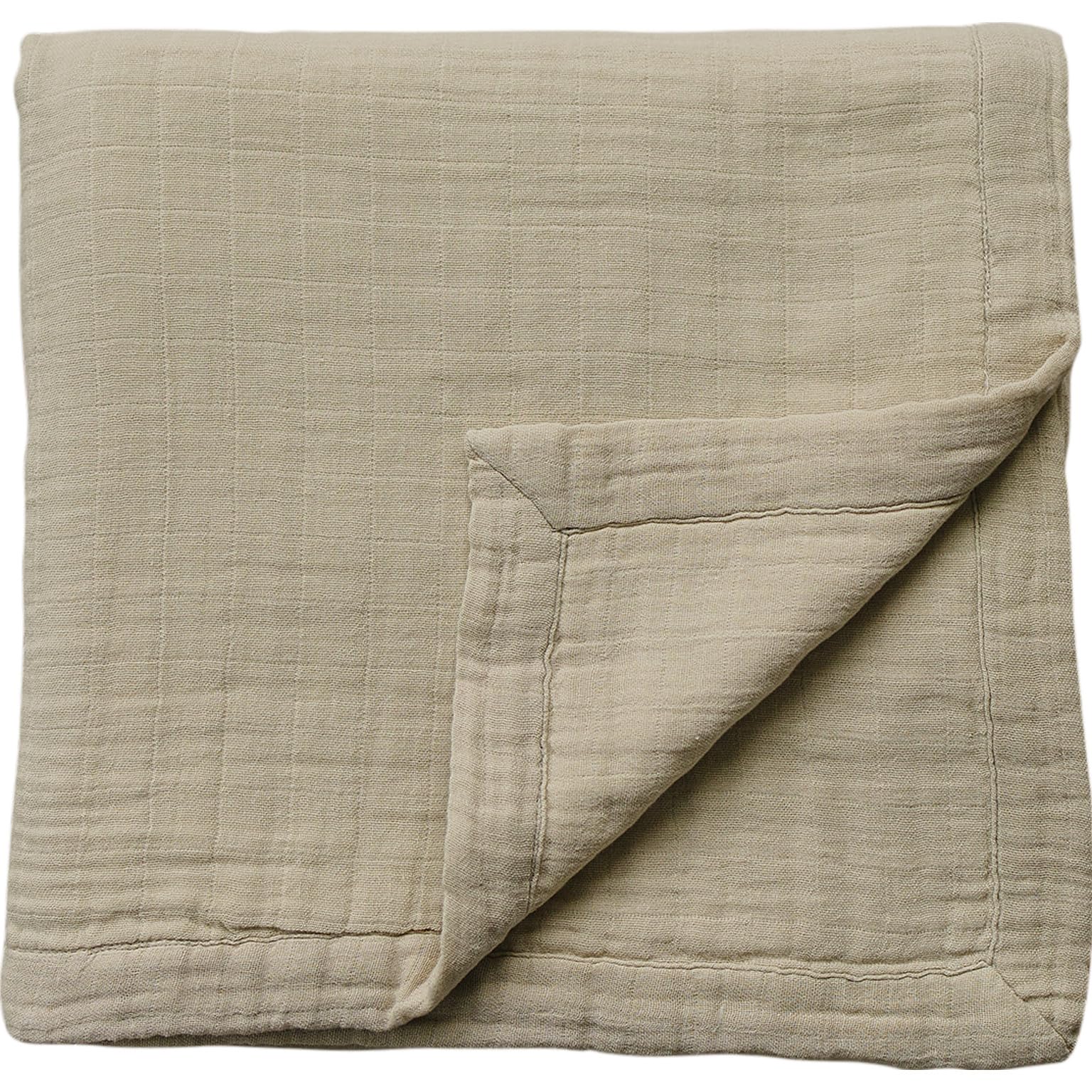 Mebie Baby muslin quilt oatmeal full blanket provides breathable warmth for infants